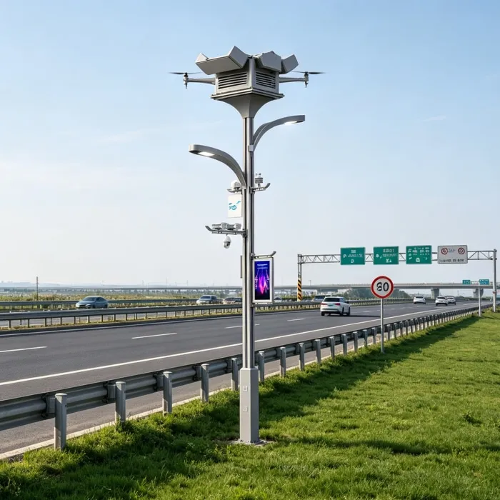 Drone-in-a-Box Smart Pole