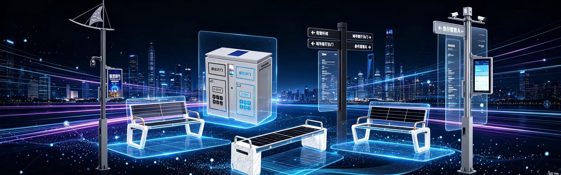 smart city street furniture bench manufacturer with real-time data collection