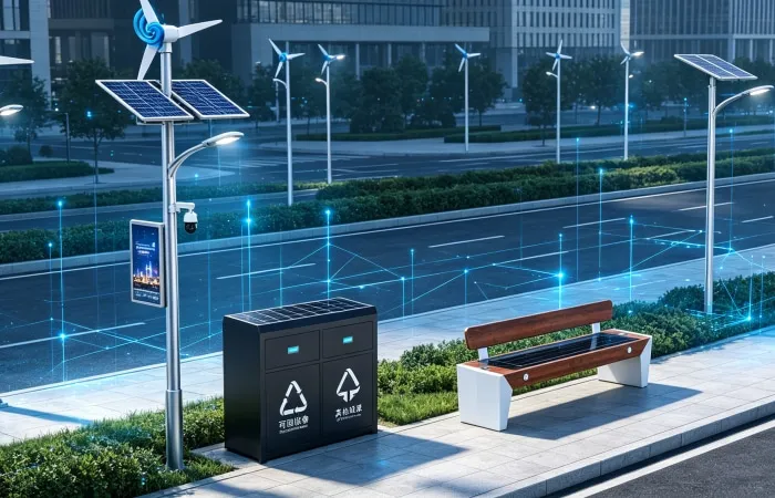 Smart City Furniture System Solution for Commercial Districts