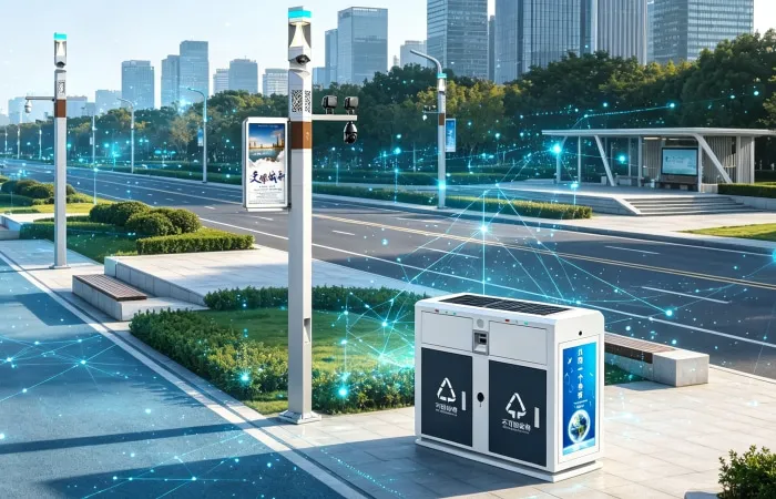 Smart Waste Bin and Smart Street Pole System Solution for Residential Communities